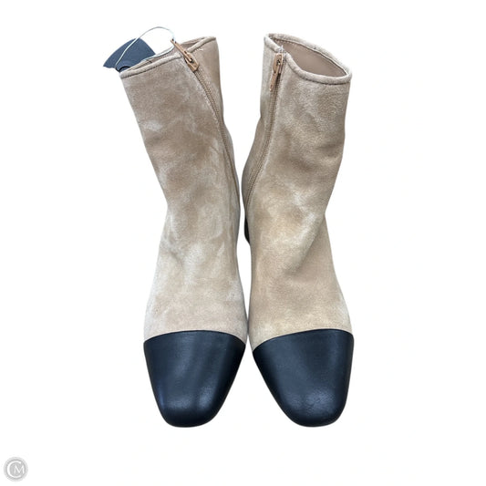 Boots Ankle Heels By Steve Madden In Black & Tan, Size: 8