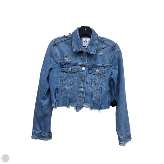 Jacket Denim By Zara In Blue Denim, Size: S