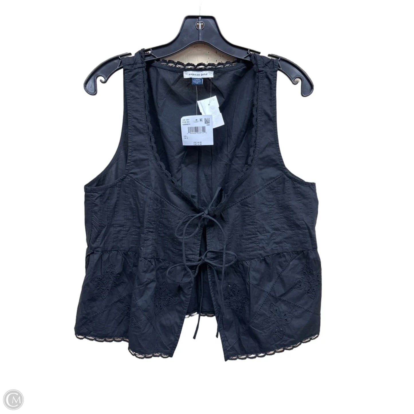 Top Sleeveless By American Eagle In Black, Size: L