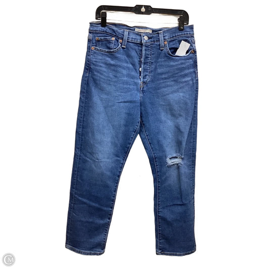 Jeans Straight By Levis In Blue Denim, Size: 12
