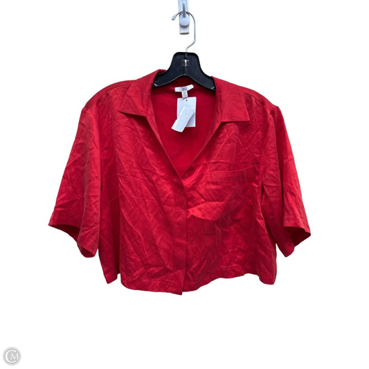 Top Short Sleeve 100% Silk By Nordstrom In Red, Size: Xs