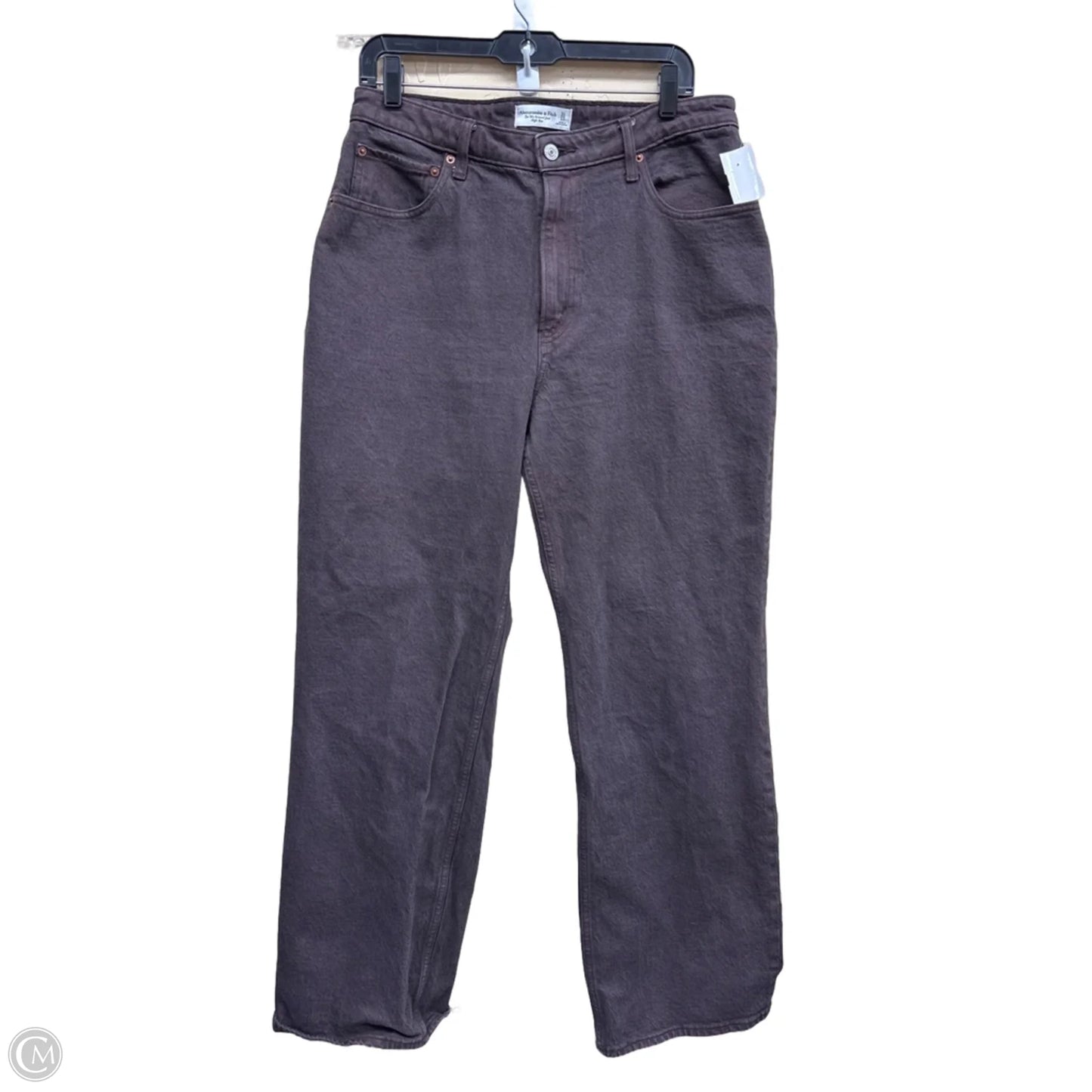 Jeans Straight By Abercrombie And Fitch In Brown Denim, Size: 12