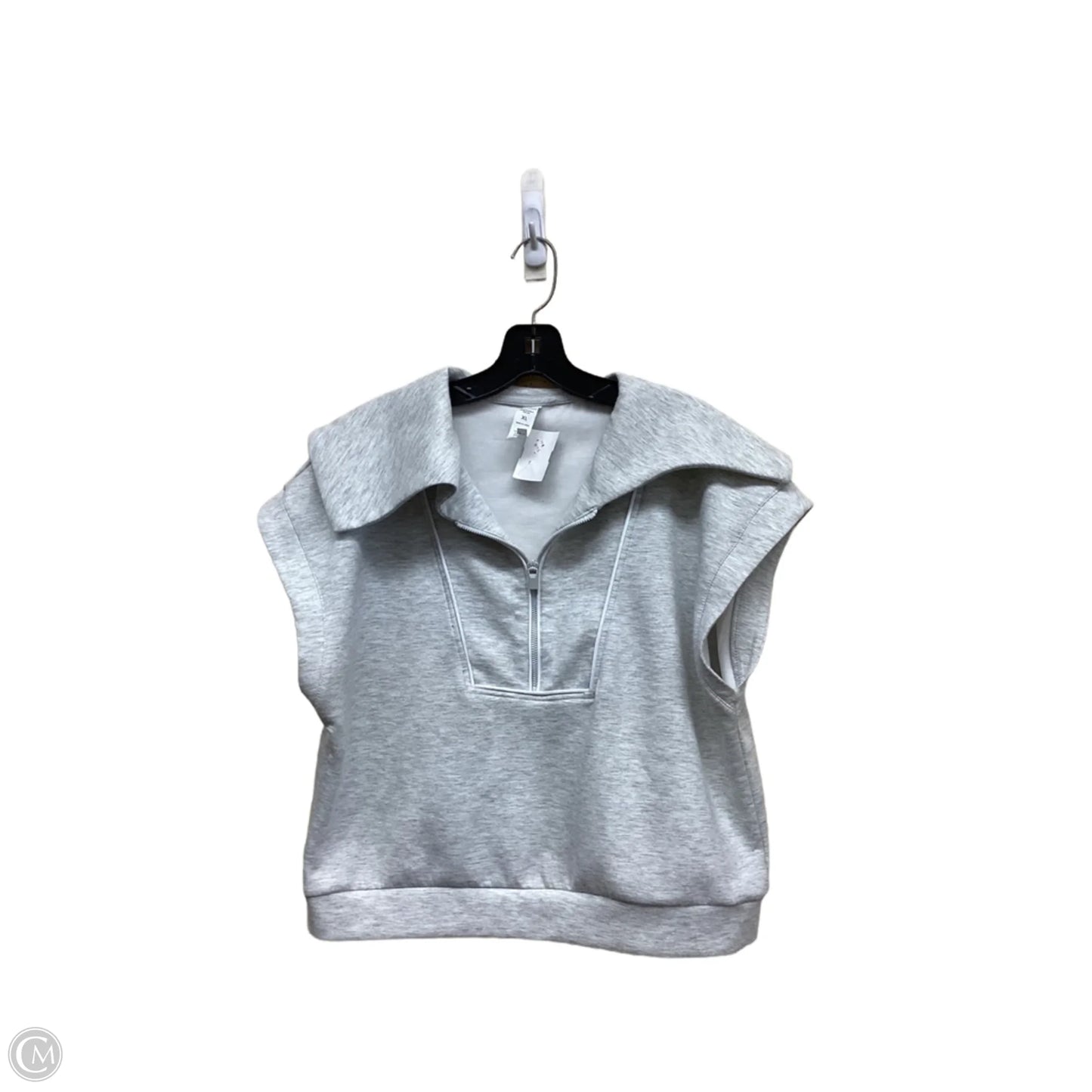 Athletic Top Short Sleeve By Yogalicious In Grey, Size: Xl