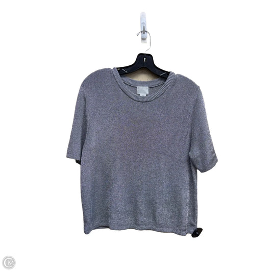 Top Short Sleeve By H&m In Silver, Size: M