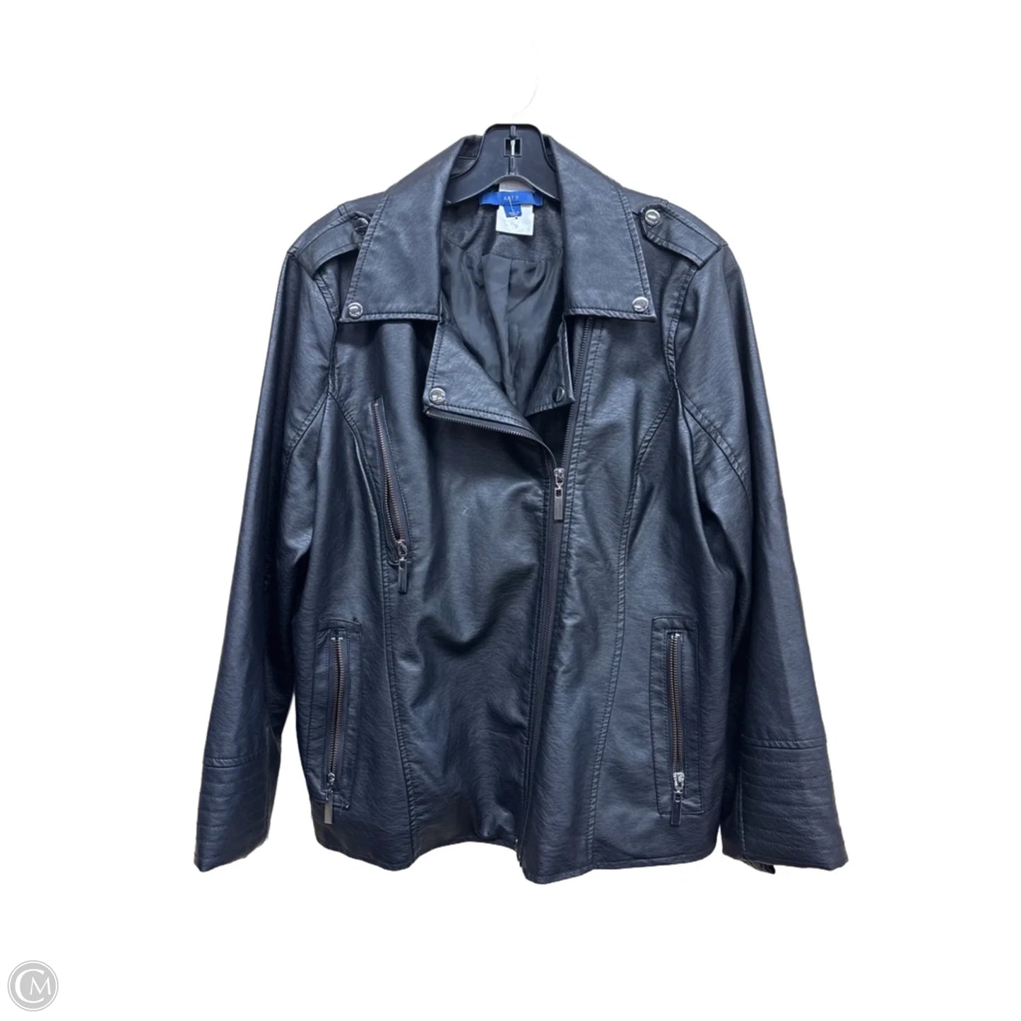Jacket Leather By Apt 9 In Black, Size: L