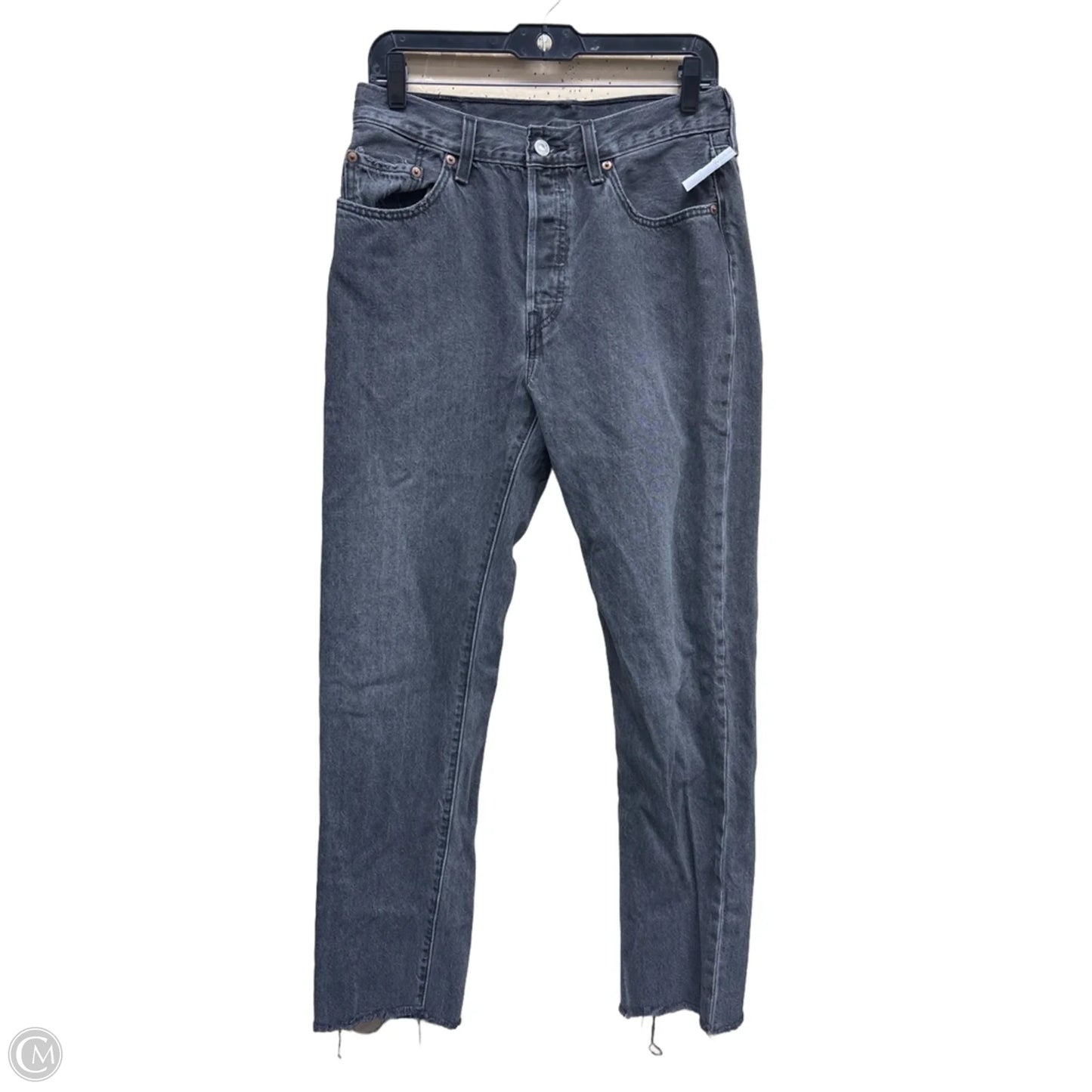 Jeans Straight By Levis In Black Denim, Size: 8