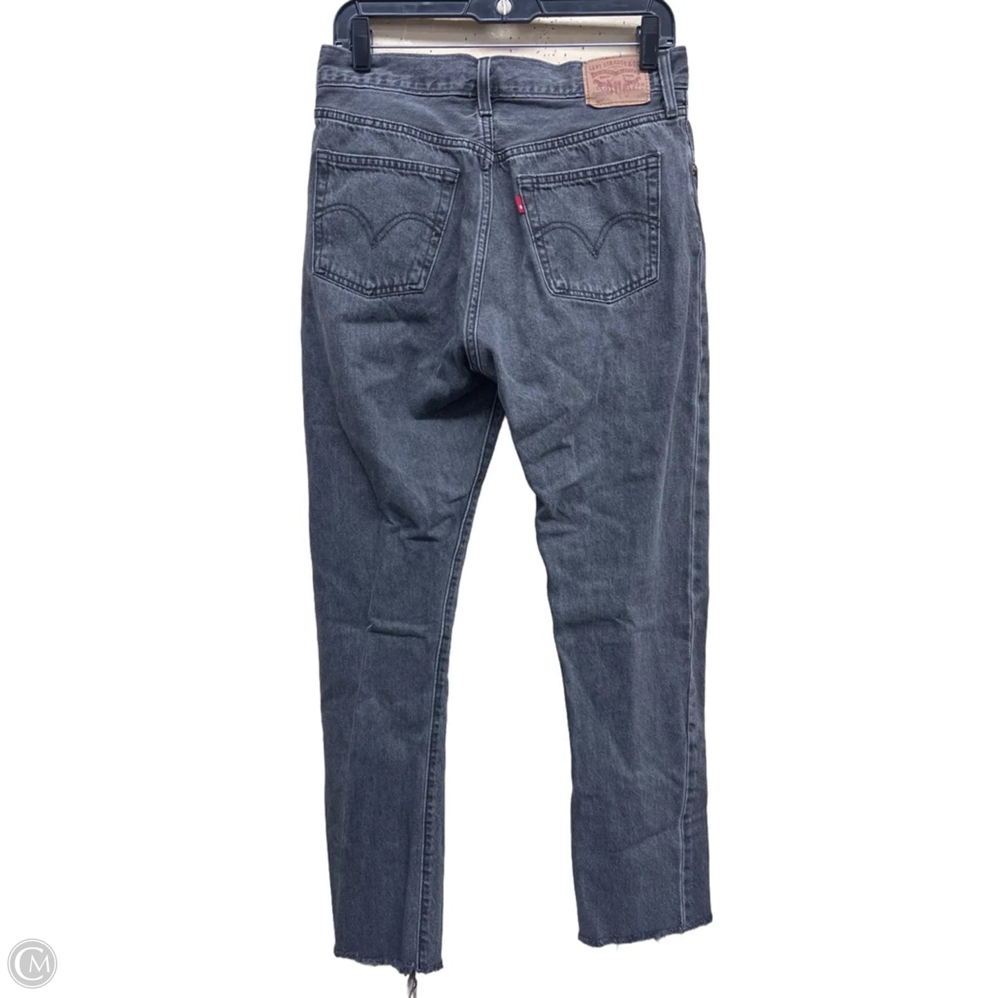 Jeans Straight By Levis In Black Denim, Size: 8