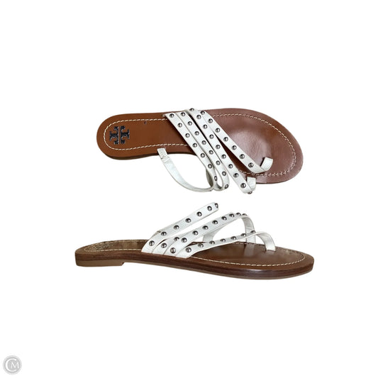 Sandals Designer By Tory Burch In Brown & White, Size: 8.5