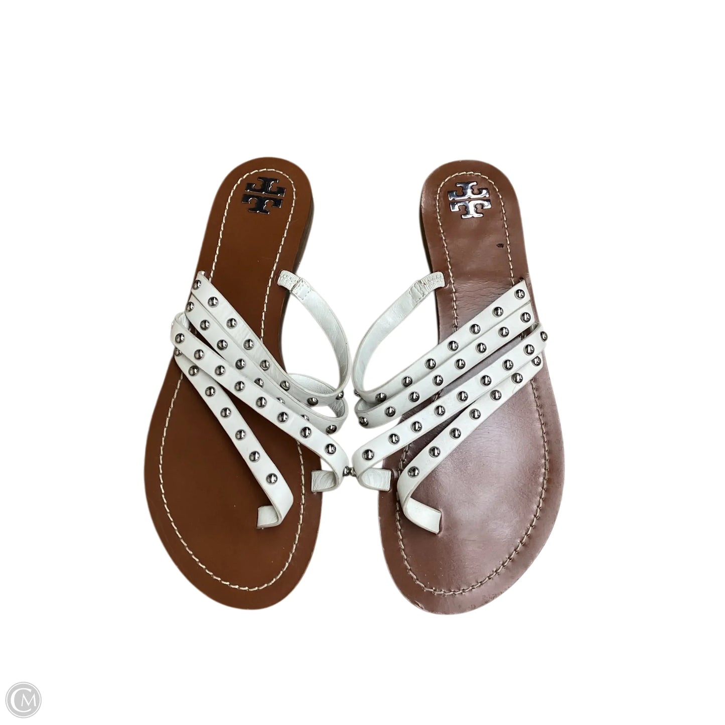Sandals Designer By Tory Burch In Brown & White, Size: 8.5