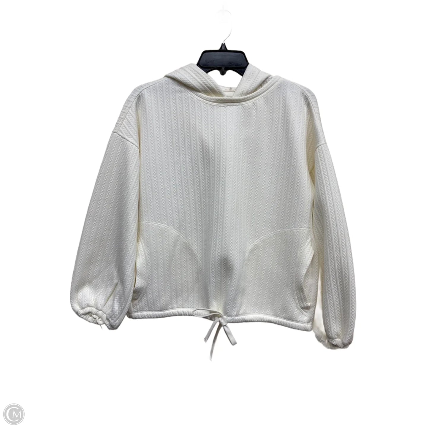 Athletic Sweatshirt Hoodie By Max Studio In Cream, Size: Xs