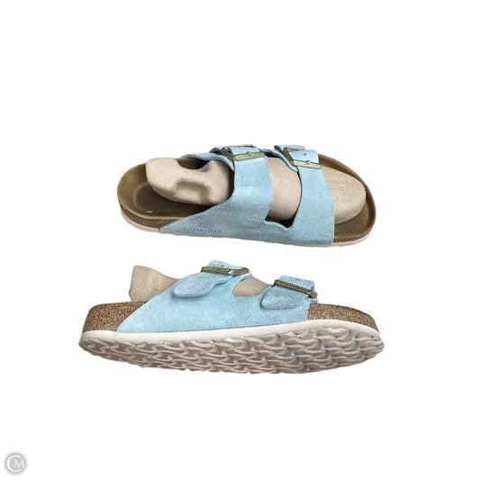 Sandals Flats By Birkenstock In Blue & Brown, Size: 9.5