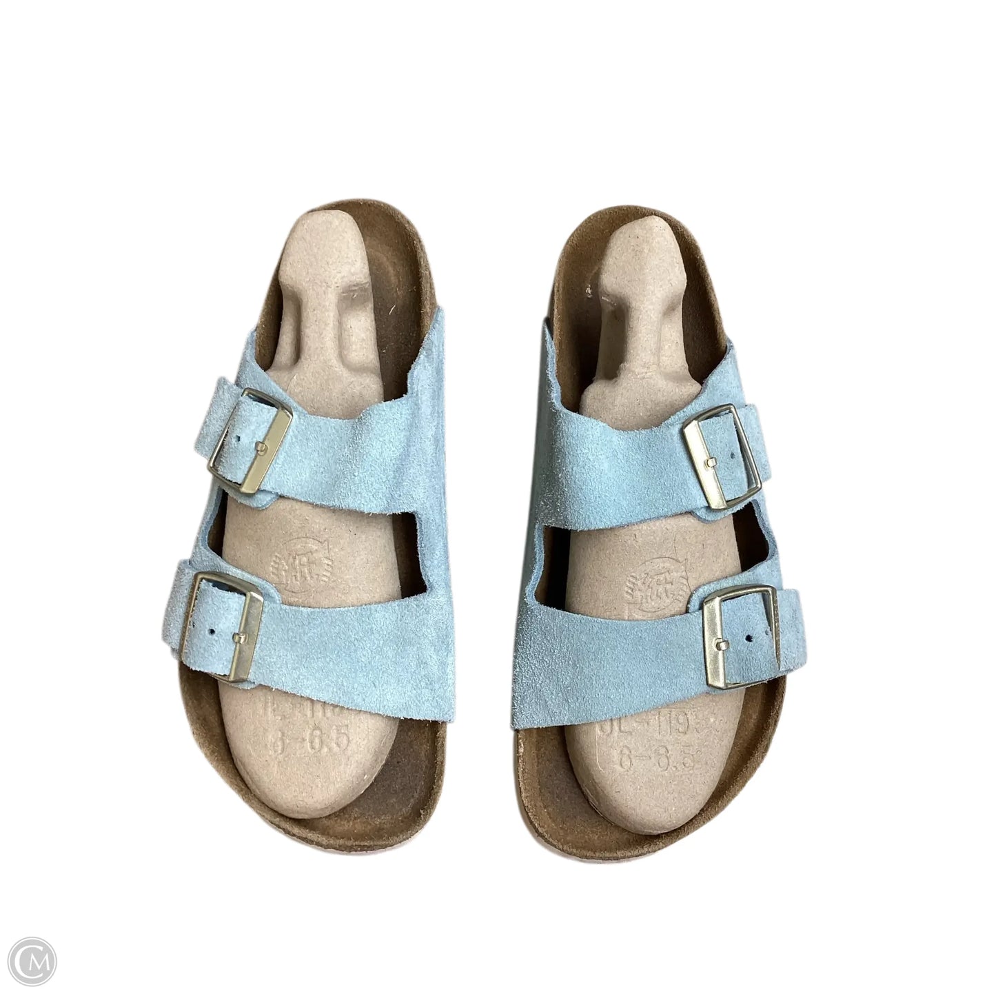 Sandals Flats By Birkenstock In Blue & Brown, Size: 9.5