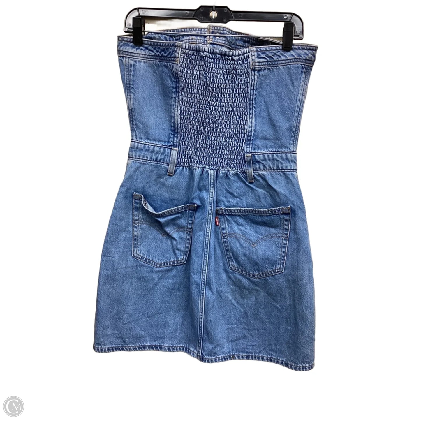 Dress Casual Midi By Levis In Blue Denim, Size: M