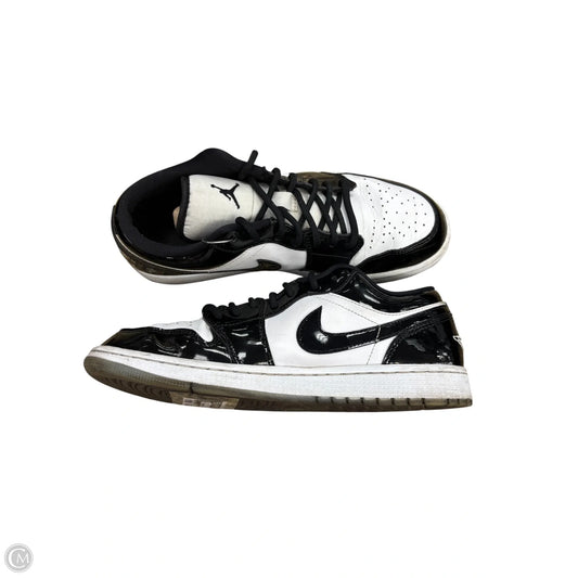 Shoes Luxury Designer By Jordan In Black & White, Size: 11.5