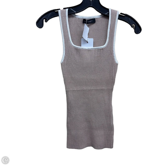 Top Sleeveless By Clothes Mentor In Tan & White, Size: S