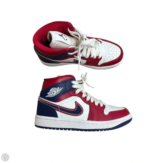 Shoes Luxury Designer By Jordan In Grey & White, Size: 6