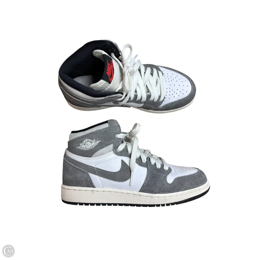 Shoes Luxury Designer By Jordan In Red & White, Size: 6.5