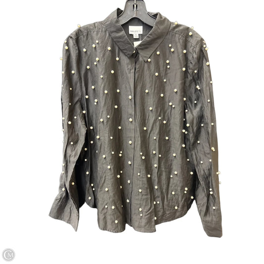 Top Long Sleeve By Bailey 44 In Black & Cream, Size: L