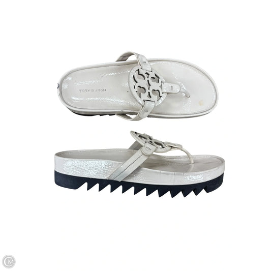 Sandals Designer By Tory Burch In Cream, Size: 8.5
