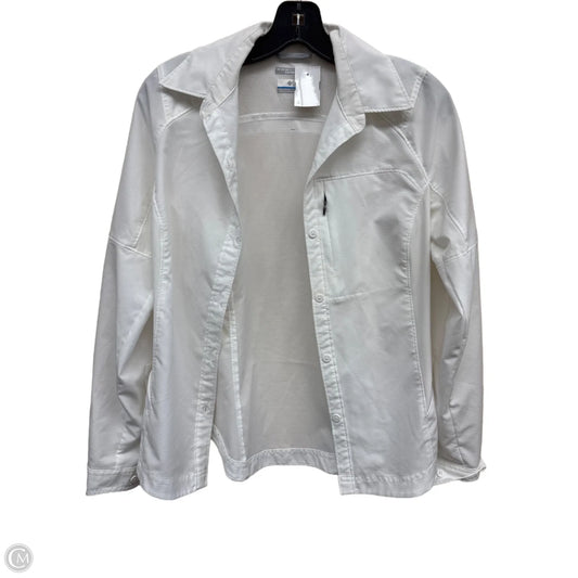 Athletic Top Long Sleeve Collar By Columbia In White, Size: Xs