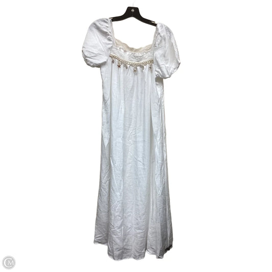 Dress Casual Maxi By Clothes Mentor In Tan & White, Size: S