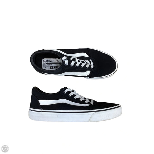 Shoes Sneakers By Vans In Black & White, Size: 6.5
