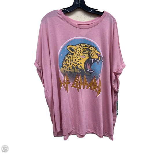 Top Short Sleeve By Terra & Sky In Pink, Size: 4x