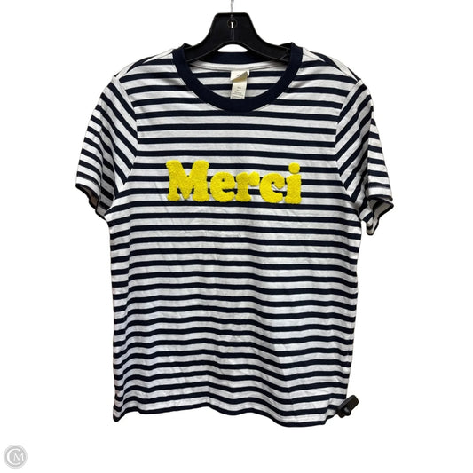 Top Short Sleeve By H&m In Striped Pattern, Size: S
