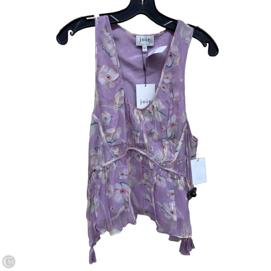 Top Sleeveless By Joie In Purple, Size: L