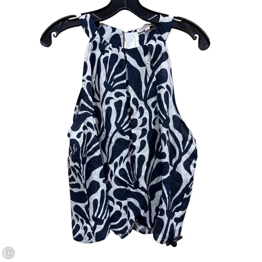 Top Sleeveless By Christian Siriano In Blue & White, Size: L