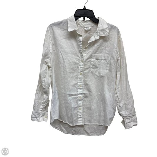 Top Long Sleeve By Gap In White, Size: L