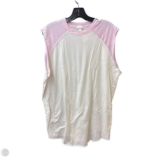 Top Sleeveless By Skims In Pink & White, Size: Xs