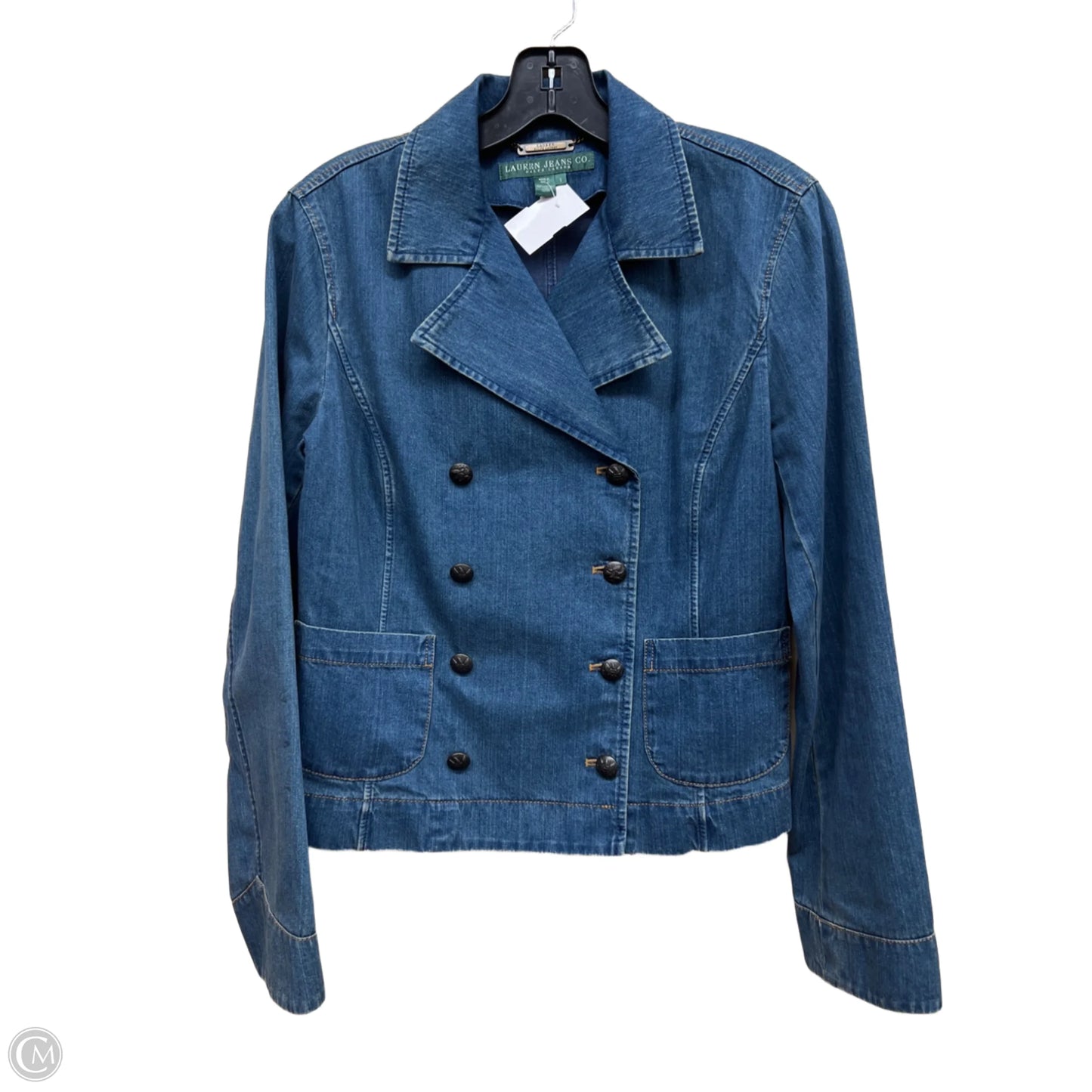 Jacket Denim By Lauren Jeans Co In Blue Denim, Size: S