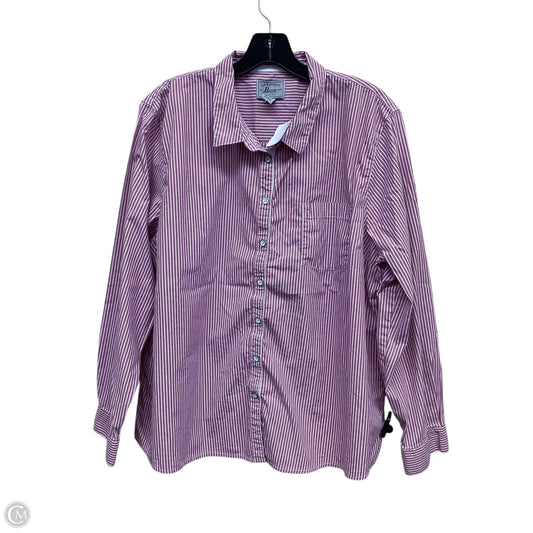 Top Long Sleeve By Gh Bass And Co In Pink, Size: Xxl