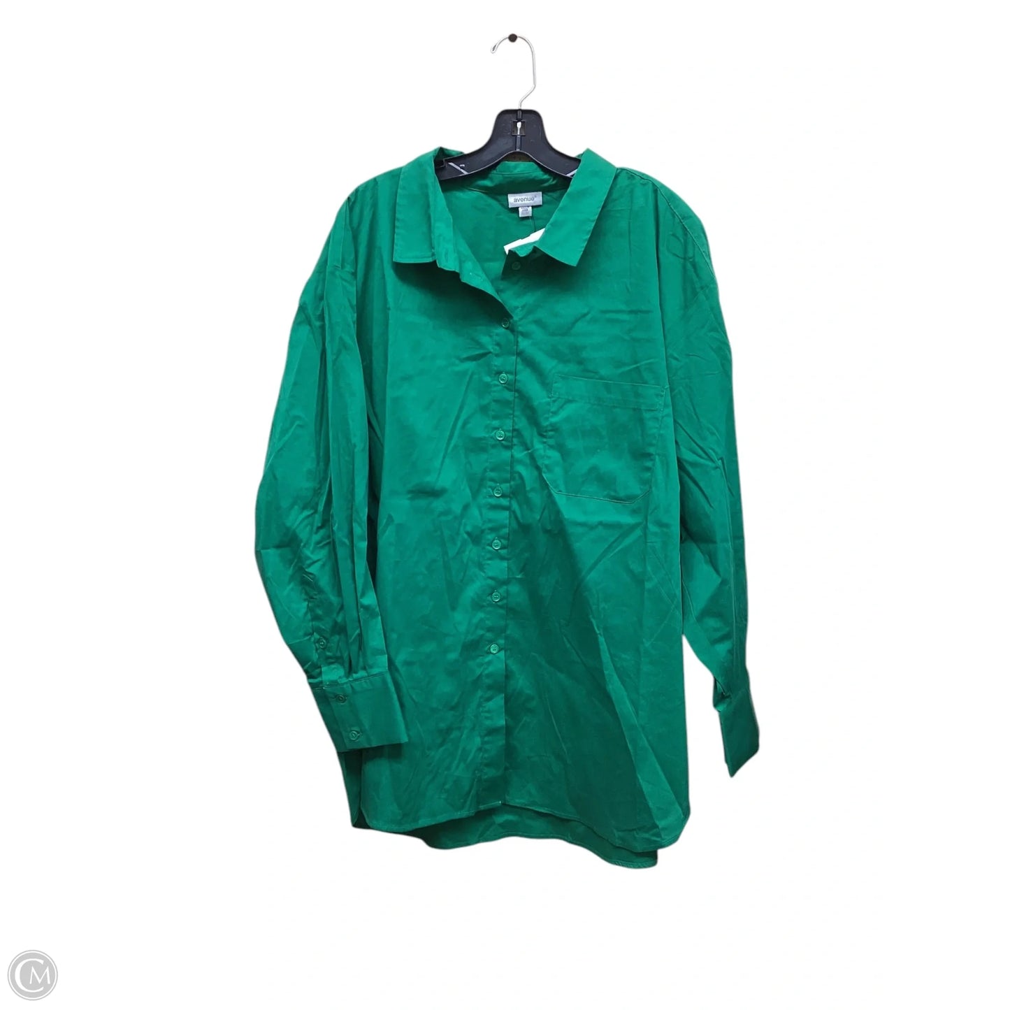 Top Long Sleeve By Avenue In Green, Size: Xxl