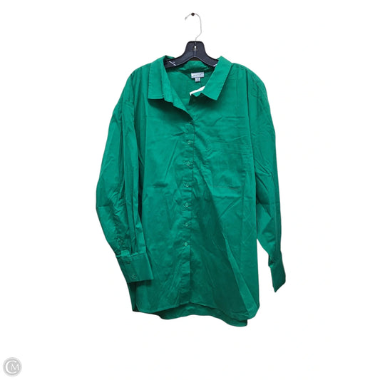 Top Long Sleeve By Avenue In Green, Size: Xxl