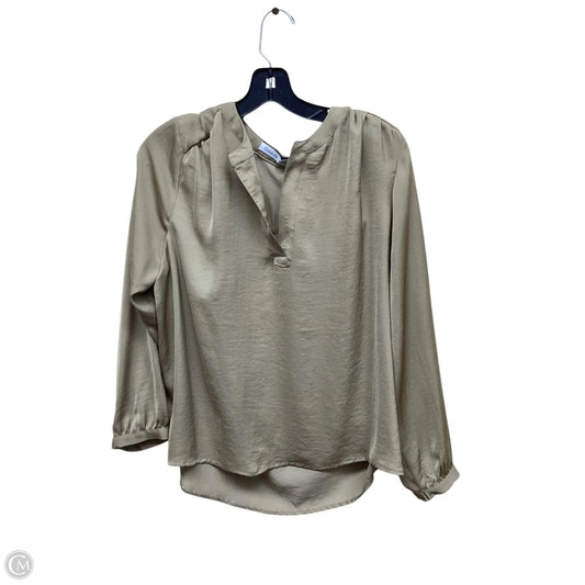 Top Long Sleeve By Calvin Klein In Green, Size: L