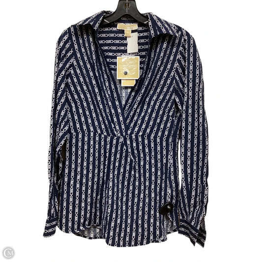 Top Long Sleeve By Michael By Michael Kors In Blue & White, Size: Xs