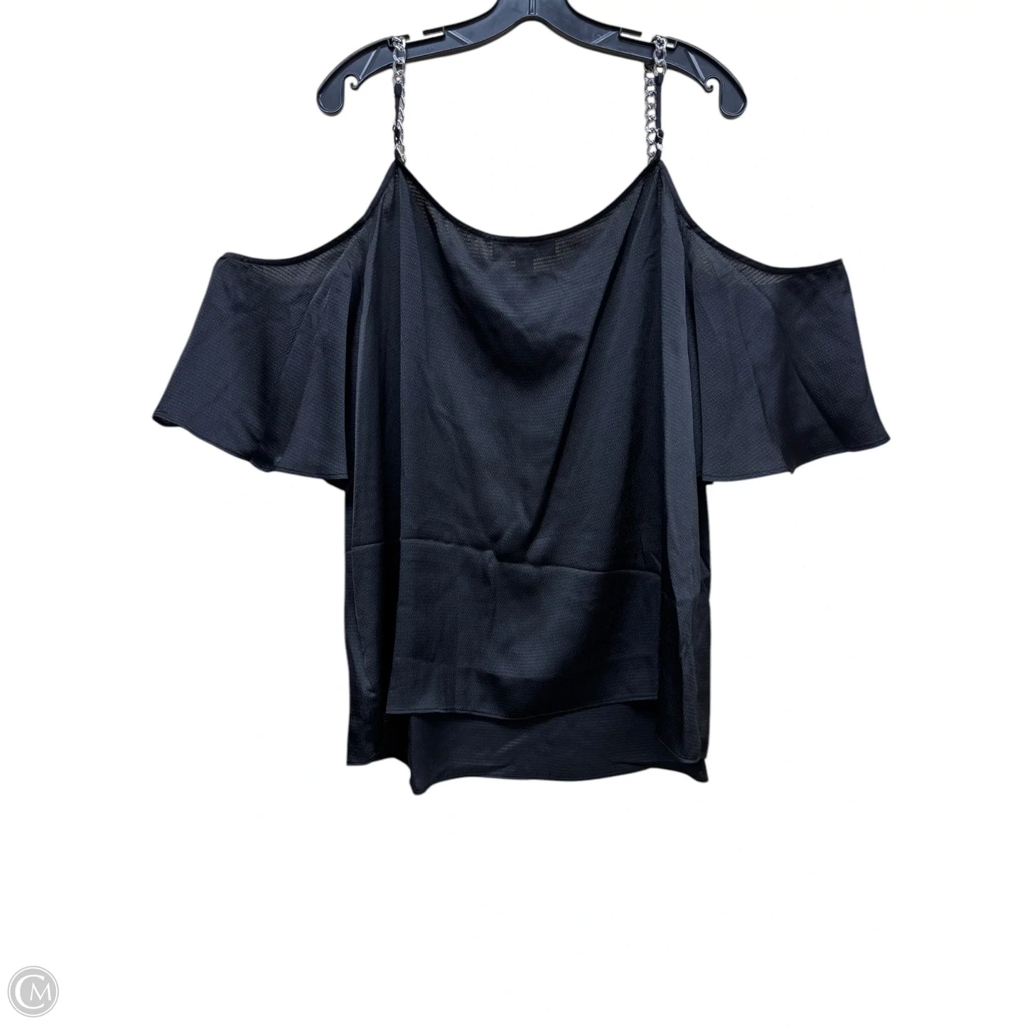 Top Short Sleeve By Michael By Michael Kors In Black & Silver, Size: Xxl