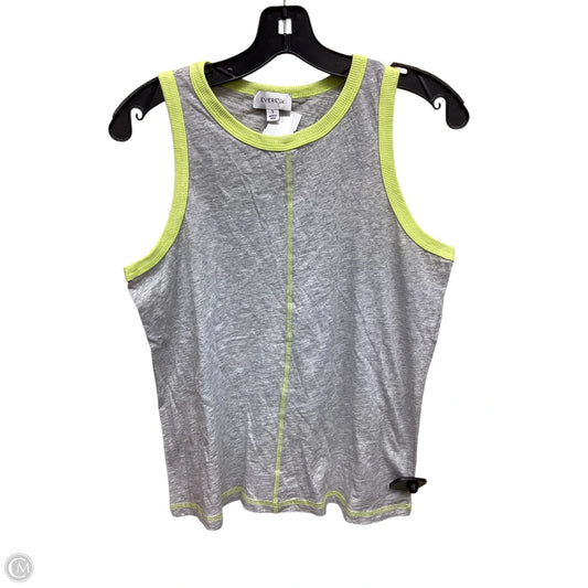 Top Sleeveless By Evereve In Green & Grey, Size: S