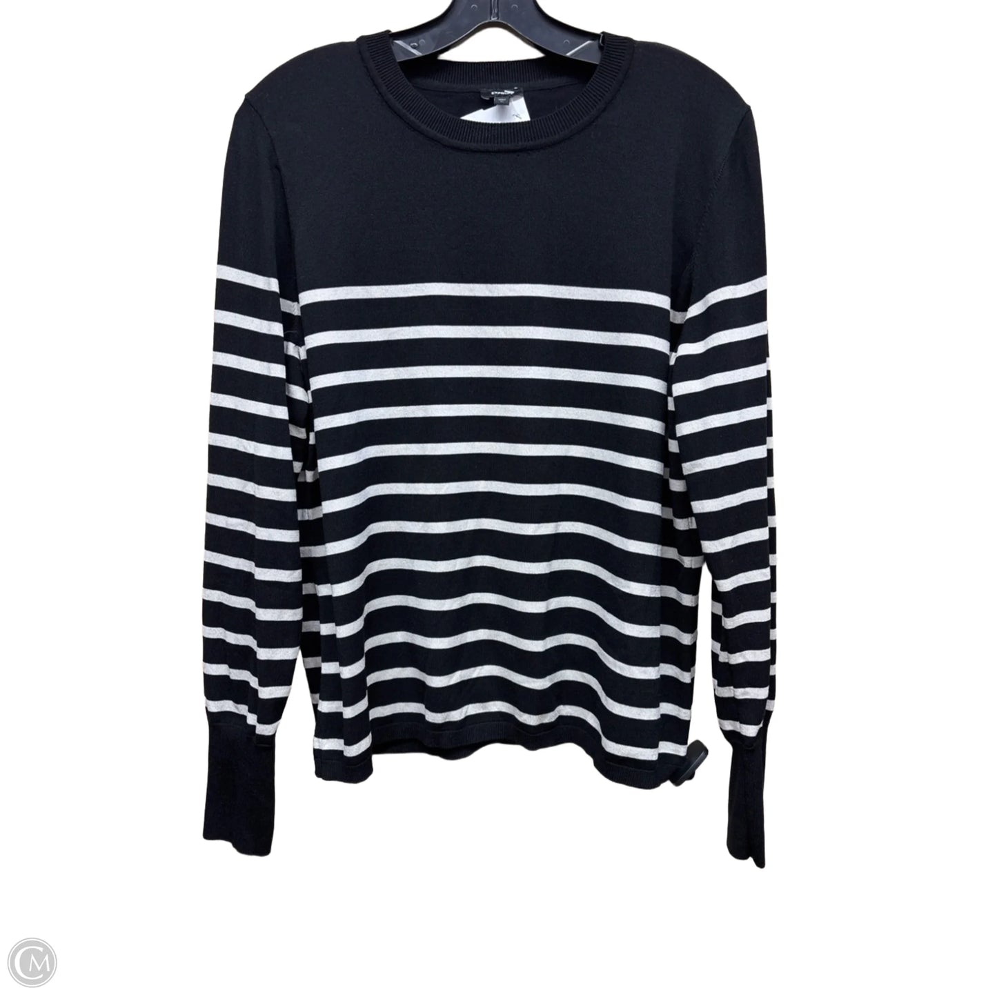 Top Long Sleeve By Express In Black & White, Size: Xl