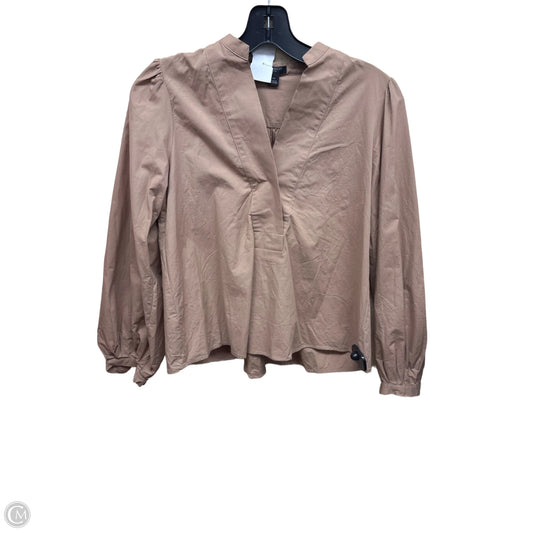 Top Long Sleeve By Ann Taylor In Tan, Size: Xsp