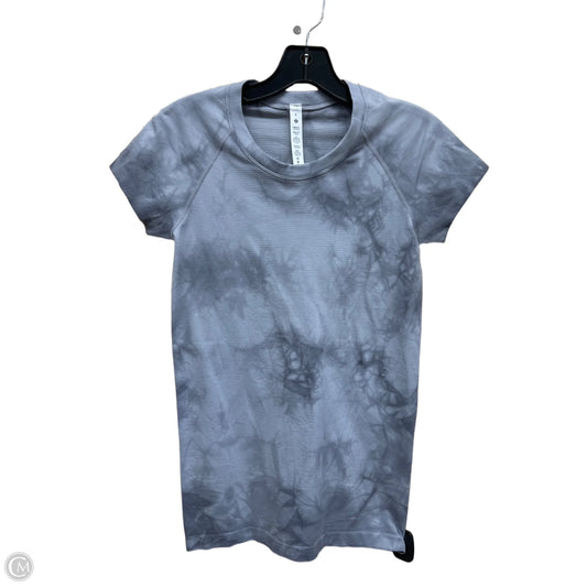 Athletic Top Short Sleeve By Lululemon In Grey, Size: 6