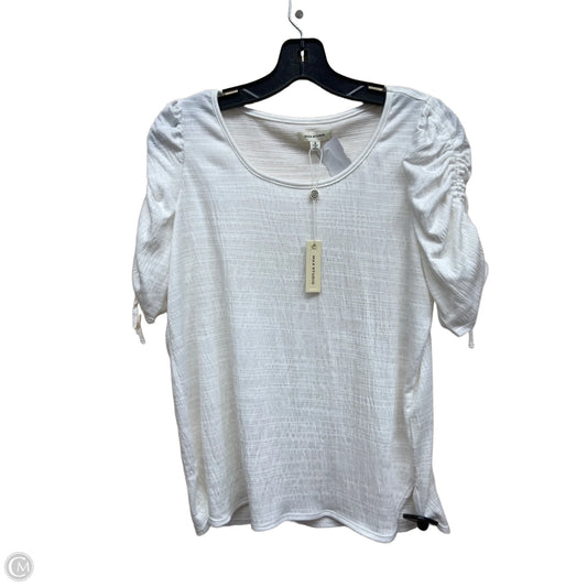 Top Short Sleeve By Max Studio In White, Size: S