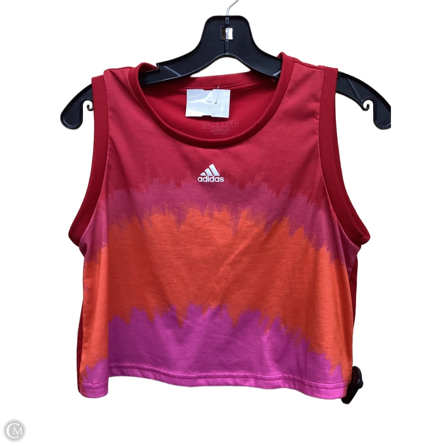 Athletic Tank Top By Adidas In Orange & Red, Size: M