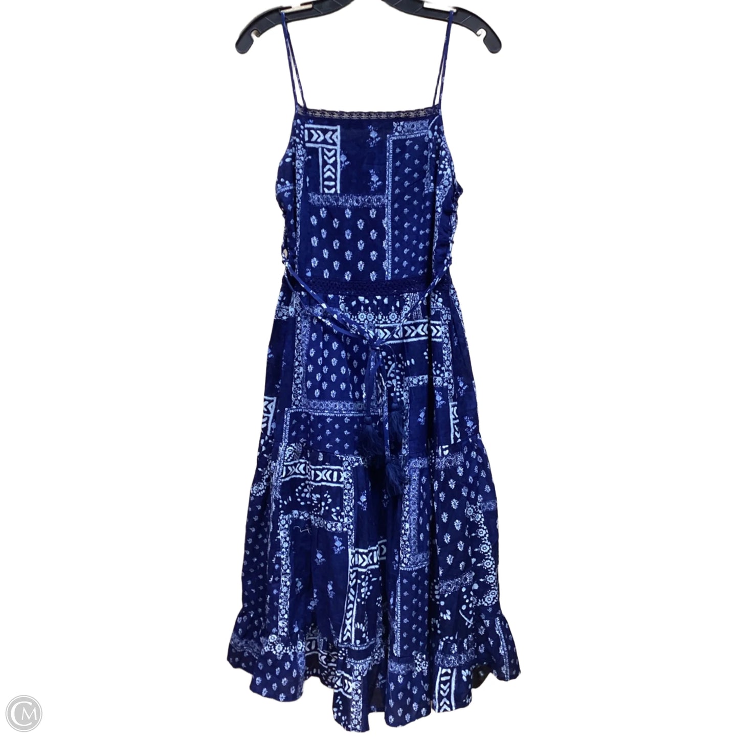 Dress Casual Midi By Lucky Brand In Blue & White, Size: S