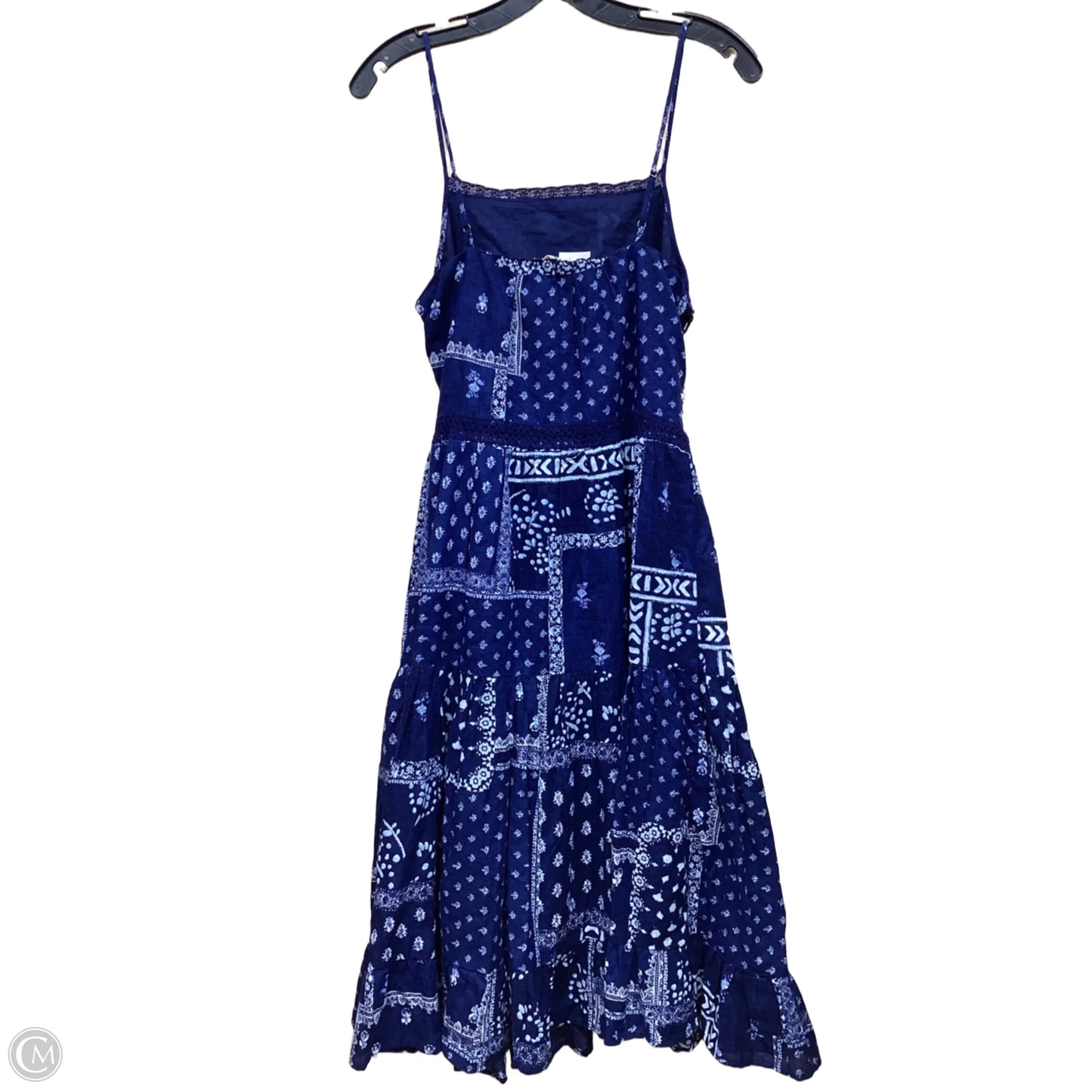 Dress Casual Midi By Lucky Brand In Blue & White, Size: S