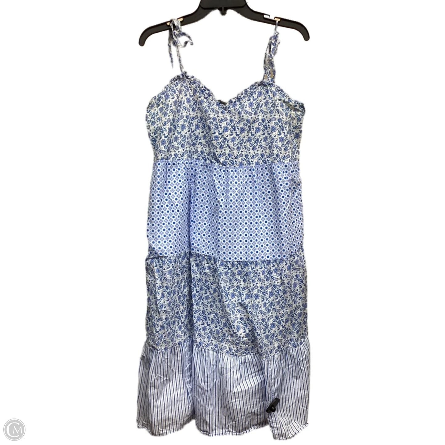 Dress Casual Midi By J. Crew In Blue & White, Size: M