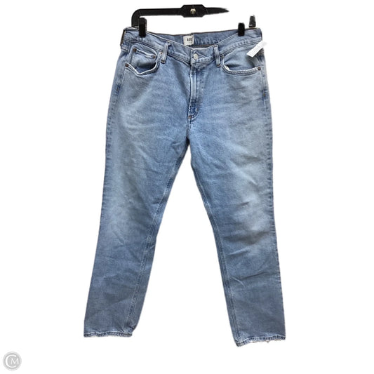 Jeans Straight By Agolde In Blue Denim, Size: 14
