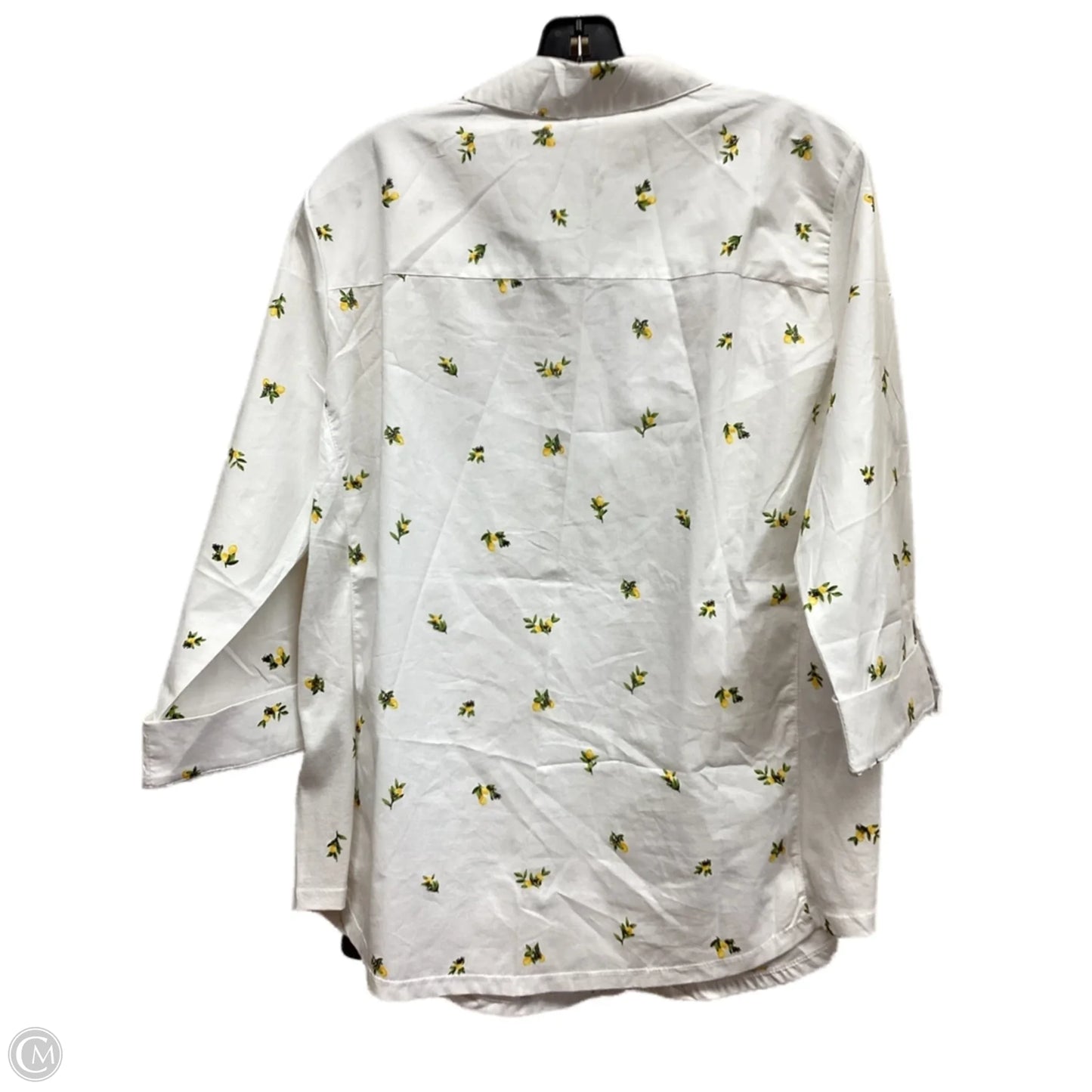 Top Long Sleeve By Clothes Mentor In White & Yellow, Size: Xl